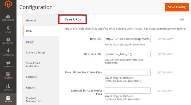 Install a CDN in the Base URL section