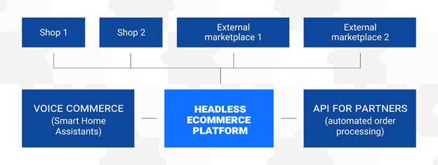 Omnichannel headless ecommerce platform with multiple touchpoints