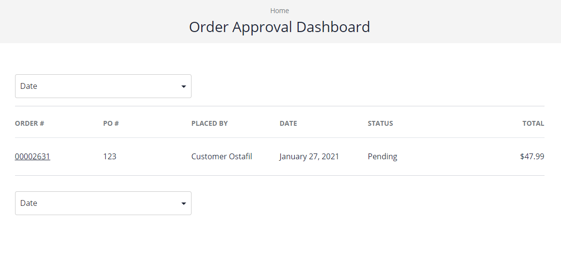 Order approval
