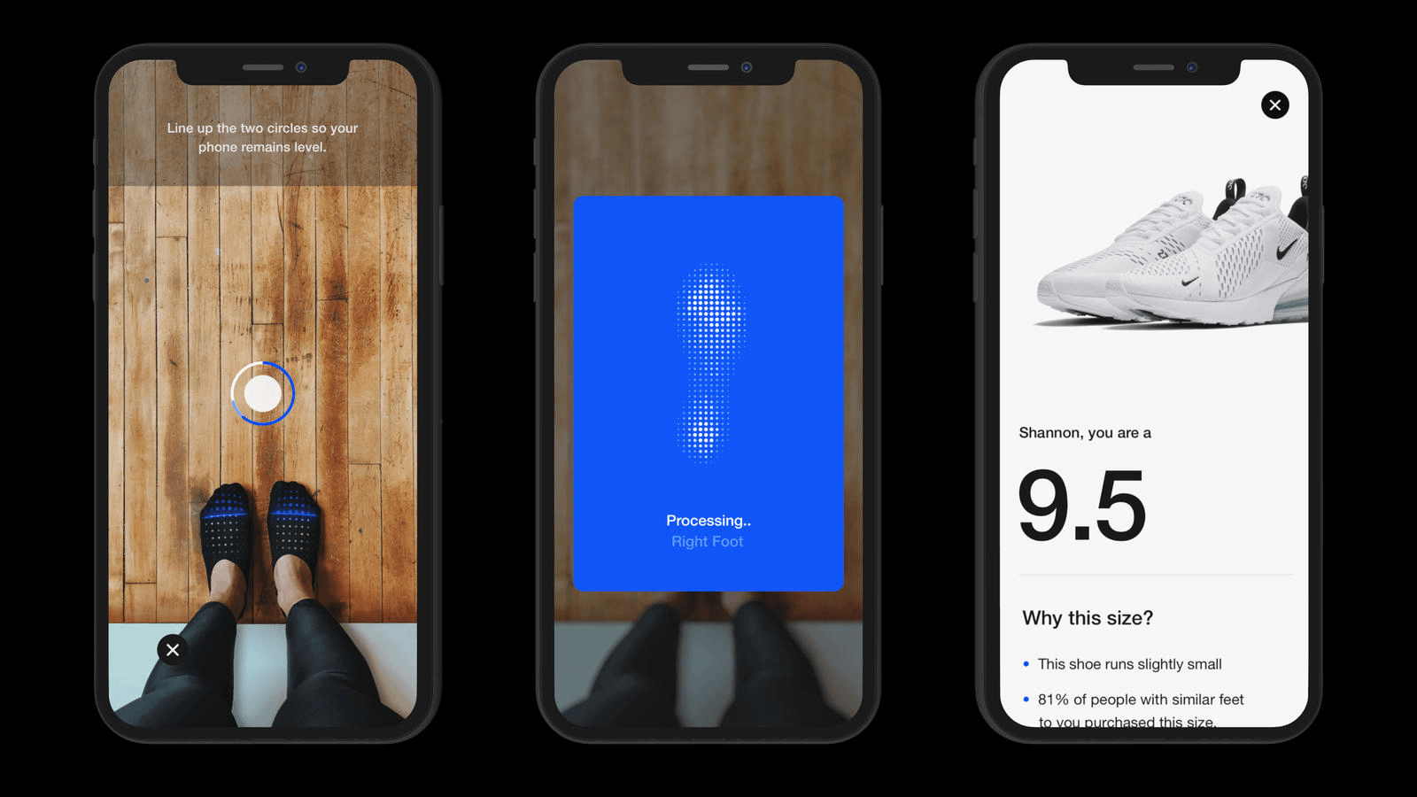 Nike: mobile scanning tool for foot measurement
